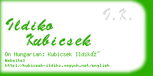 ildiko kubicsek business card